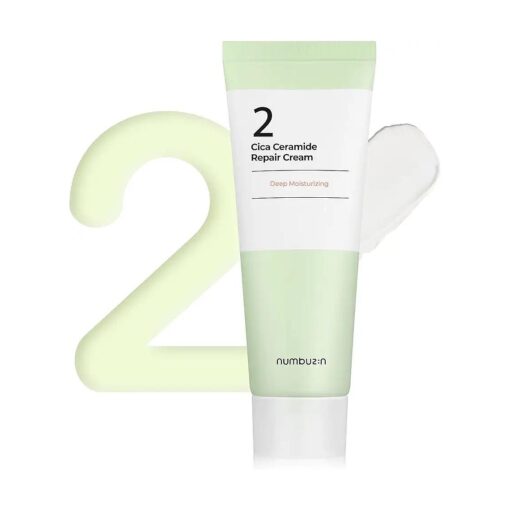 numbuzin No.2 Cica Ceramide Repair Cream | Facial Moisturizer, Strengthen Skin Barrier, Centella Asiatica, Real Ceramide, Butter Texture | Korean Skin Care for Face, 2.02 fl oz