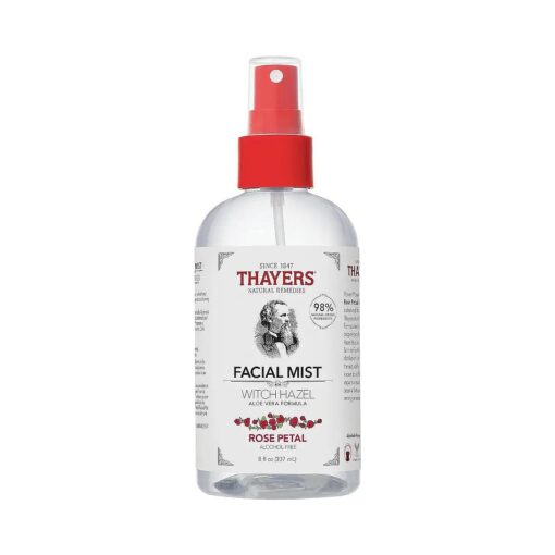 Thayers Alcohol-Free Witch Hazel Facial Mist Toner with Aloe Vera, Rose Petal, Soothing and Hydrating, For All Skin Types, 8 oz