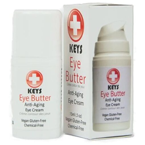 Keys Eye Butter Luminescent Natural, Vegan, Chemical-Free Moisturizing Eye Cream for Sensitive Skin in Airless Travel Pump - with Whole Cucumber Extract, Aloe Vera, Avocado Oil, and Shea, 0.5 ounces