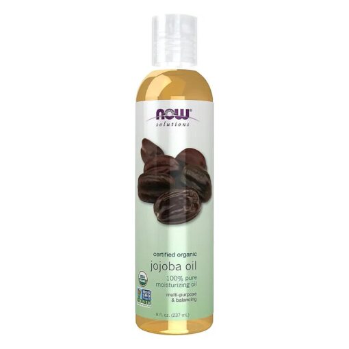 NOW Solutions, Organic Jojoba, Moisturizing Multi-Purpose Oil for Face, Hair and Body, 8-Ounce