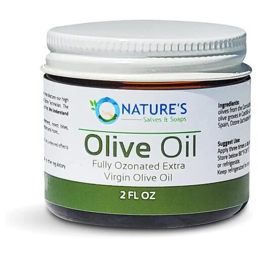 Fully Ozonated 100 % Organic Cold Pressed Extra Virgin Olive Oil, Holistic, Homeopathic, Natural, Dental, Skin, Hair - 2 Oz - * Glass Jar *