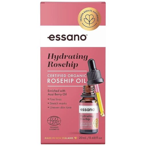 Essano Certified Organic Rosehip Oil with Antioxidant Acai Berry, 20ml ( 0.67oz )