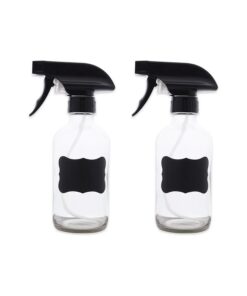 DII Chalkboard Label Refillable Glass Spray Bottle Set, 8 oz, Clear S/2