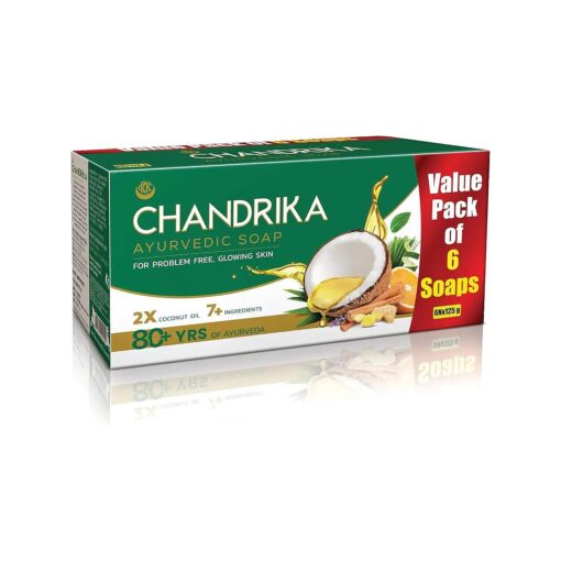 Chandrika Ayurvedic Soap, 125g ( Pack Of 6 )