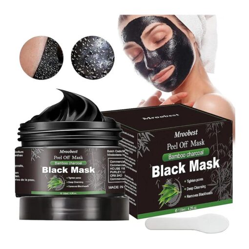 Peel Off Face Mask, Charcoal Peel Off Black Mask, Deep Cleansing Facial Mask, Facial Purifying and Clean Blackhead, for All Skin Types