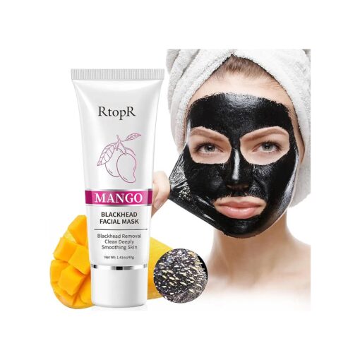 RtopR Blackhead Remover Peel Off Mask for Face, Black Charcoal Face Mask, Blackhead Remover Nose Pore Strip for All Skin Types