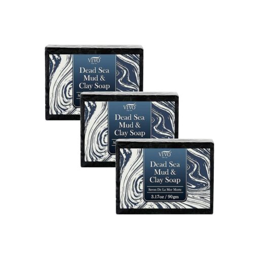 Per Lei Dead Sea Soap - Dead Sea Mud Soap for Face and Body - Charcoal Soap Bar with Dead Sea Minerals - Cleanse Your Skin Gently - 3.17 Oz ( Pack of 3 )