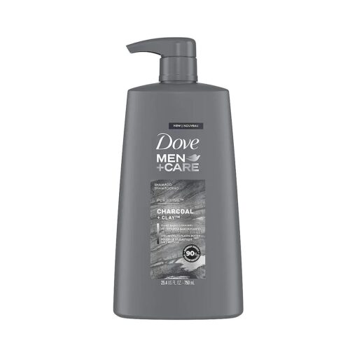 Dove Men+Care Men Shampoo For Healthy-Looking Hair Charcoal + Clay Naturally Derived Plant Based Cleansers 25.4 oz