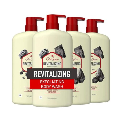 Old Spice Men 's Body Wash Revitalizing with Charcoal, 30 oz ( Pack of 4 )