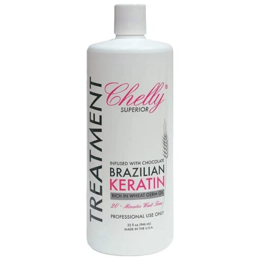 Chelly Superior Infused with Chocolate Brazilian Keratin Treatment 946ml ( 32 fl oz ) | Progressive Brush | Straightening & Smoothing System | Hair Straightening Therapy | 100 % Straight Hair | Frizzy Free