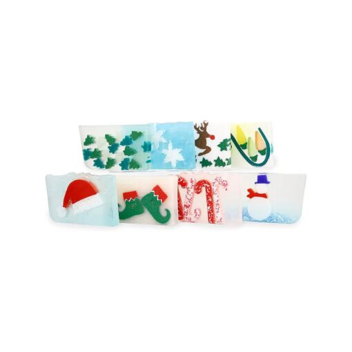 Assorted Variety Soap Bar Holiday Bundle, Glycerin Soap, Moisturizing for Hands, Face, and Body, Gift for Him/Her, Fun Stocking Stuffer, Christmas Favorites - 1 Count ( Pack of 8 )