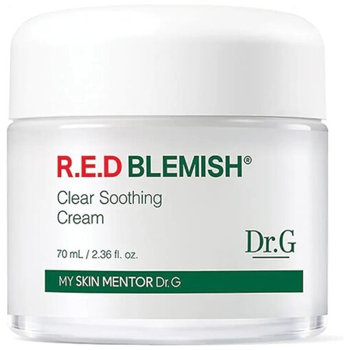 Dr.G RED Blemish Clear Soothing Cream ( 70ml ) Gowoonsesang Cosmetic, Moisturizing Recovery Cream for Sensitive Acne-Prone Skin ; Cica Soothing Moisturizer, Korean Beauty, K Beauty, Korean Skincare