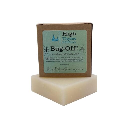 Bug-Off ! All-Natural Citronella Soap for Humans - 5 Oz Organic Soap with Pure Citronella Oil - Handmade Olive Oil Soap - Biodegradable Soap for Camping - Bar Soap w/ Citronella Essential Oil