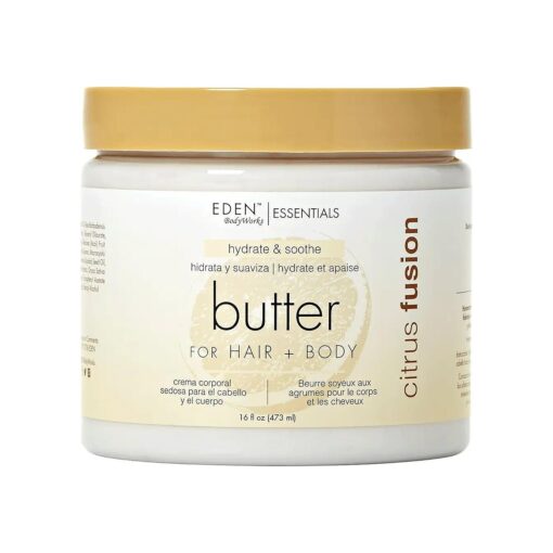 Citrus Fusion Hair + Body Butter | 16oz | Deep Moisturizer, Soften & Nourish Hair and Skin - Fresh Scent