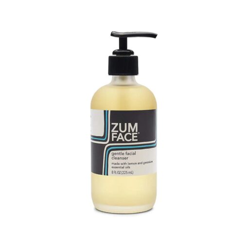 Indigo Wild Zum Face Gentle Facial Cleanser - Natural Skincare Product - Moisturizing Face Care with Coconut Oil, Olive Oil & Jojoba Oil - Lemon & Geranium Scent - 8 fl oz