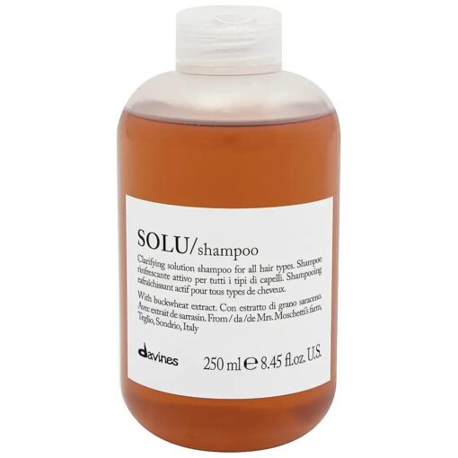 Davines SOLU Shampoo, Clarify And Remove Residue, Refresh Scalp And Leave Hair Shiny And Soft