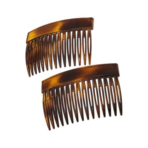 Camila Paris CP2942 French Hair Side Comb, Small Tortoise Shell, French Twist Hair Combs Decorative, Strong Hold Hair Clips for Women Bun Chignon Up-Do Styling Girls Hair Accessories, Made in France