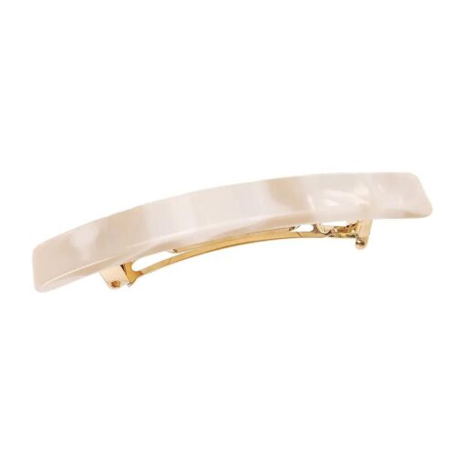 France Luxe Luxury Rectangle Barrette, Alba - Classic French Design for Everyday Wear