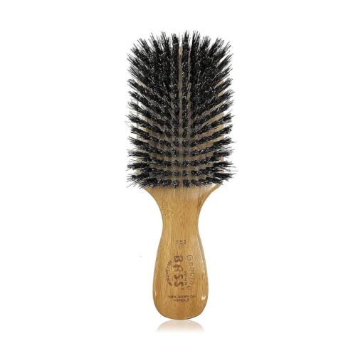 Bass Brushes 100 % Wild Boar Bristle Classic Men 's Club Style Hair Brush, with 100 % Pure Bamboo Handle, Shines, Conditions, and Polishes, Model # 153