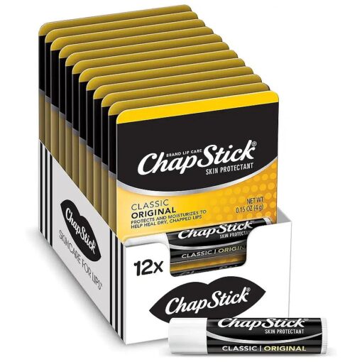 ChapStick Classic Original Lip Balm Tubes, Lip Care - 0.15 Oz ( Pack of 12 )