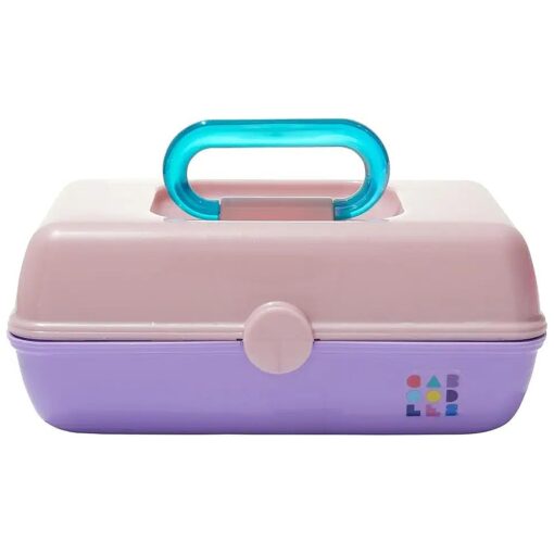 Claire 's Features - Caboodles Makeup Case, Pretty in Petite Tote, Medium Organizer Storage Box with Mirror - Pink over Lavender : 9 x 5.5 x 3.8 Inches