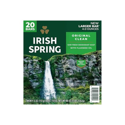 Irish Spring Original Deodorant Soap, Unisex, 3.75 oz ( 20 Bar )