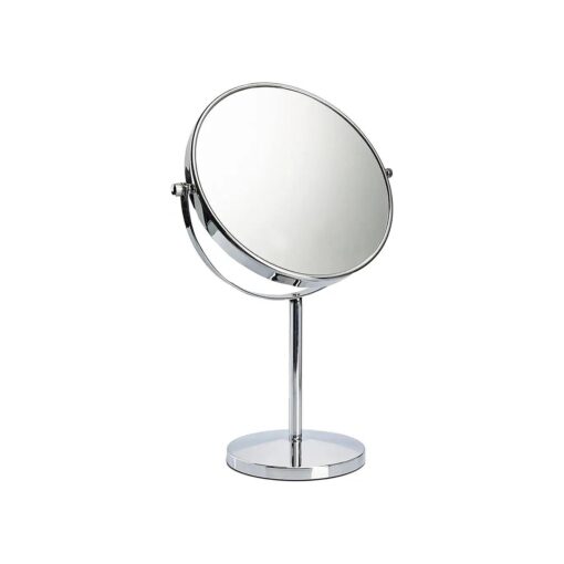 15" Tall Tabletop Makeup Mirror with Magnification 8" Large Free Standing Vanity Mirror 1X/10X Magnifying Mirror with Stand, Classic Round Desktop Make Up Mirror for Bathroom Bedroom, No Light