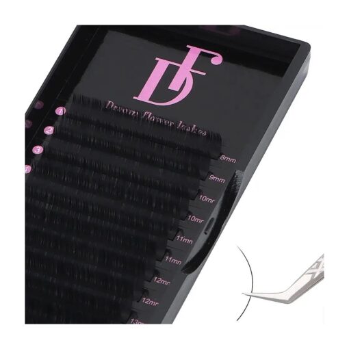 DF Eyelash Extension Classic Volume Lash Extensions 0.05 D Curl 8-15mm Mixed Tray Individual Lash Extensions Single Eyelashes Soft Matte Black Volume Lashes Extension Professional Salon Use