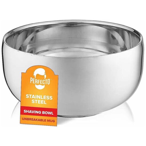 Stainless Steel Shaving Soap Bowl, Stainless Steel Shaving Mug, Shaving Cup, Mug for Shave Cream & Soap - Unbreakable Shaving Cup, Barbers Accessories For Your Wet Shaving Kit