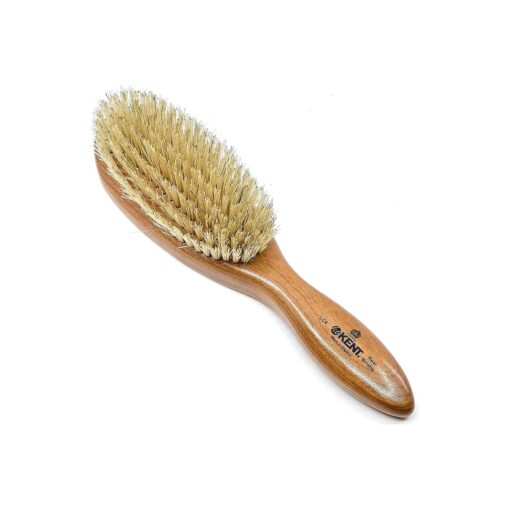 Kent LC4 Finest Hair Brushes for Women Detangler Dry Brush Made of Cherrywood - Boar Bristle Oval Hairbrush for Medium Thick Hair of All Lengths - Salon Style Straightening Pure Wood Brush from Kent