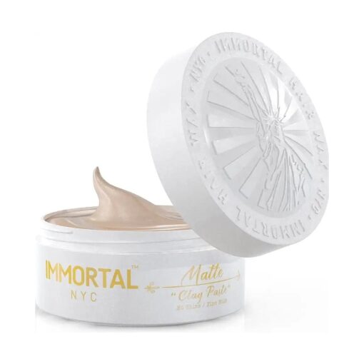 Immortal NYC Matte Clay Paste Hair Wax - 7 out of 9 Holding Ability, Matte Finish - All Natural Water-Based Hair Wax for Men - No Residue, All Hair Types