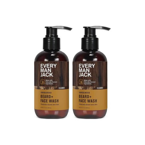 Every Man Jack Beard and Face Wash, Sandalwood Fragance, 6.7 FL OZ / 200mL ( Pack of 2 )