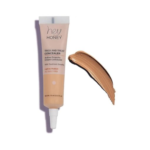 Hey Honey Trick And Treat Active Propolis Cream Concealer, Light To Medium Tone, 0.5 Fl Oz