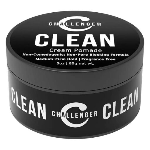 Challenger Fragrance Free Cream Pomade | Non-Comedogenic Styling Product | Unscented Hair Gel | Medium Firm Hold & Clean Ingredients | 3oz