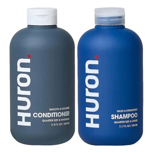 Huron Men 's Shampoo & Conditioner Set - Clean & Invigorating Scent - Hydrating, & Nourishing Shampoo & Conditioner for Men - Vegan Ingredients & Cruelty Free