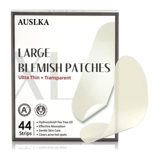 AUSLKA Blemishes Patches - 44 Strips, Hydrocolloid Dots - Large Blemishes Patch - Blemishes Stickers - Zit Breakouts - Suitable for Larger Area Outbreaks