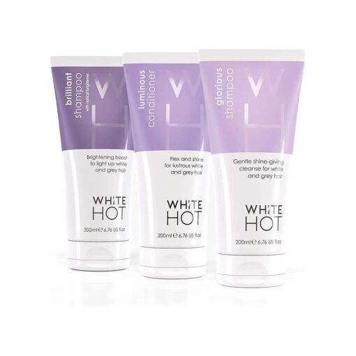 White Hot Cleanse & Condition Trio : brightening hair care regime to cleanse & add gloss to white & grey hair, purple shampoo