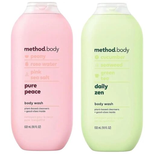 Method Body Wash Variety, 1 Daily Zen, 1 Pure Peace, 18 OZ Each, 1 CT