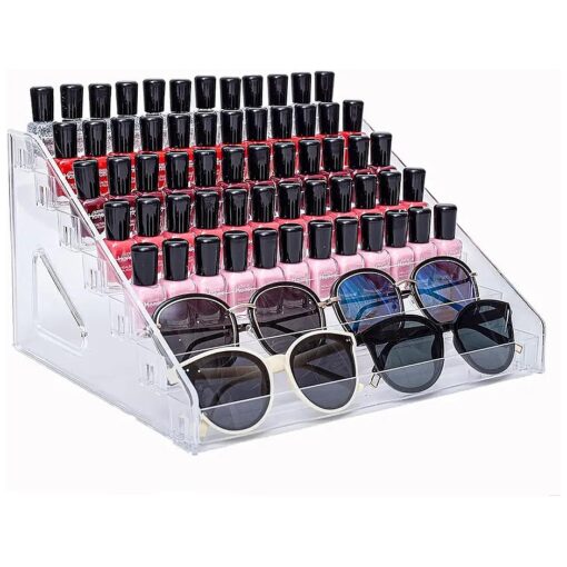 Nail Polish Organizer, 7 Layers Clear Display Rack for Nail Polish Holder, Sunglasses Organizer, Essential Oils Holder, Makeup Organizer, Eyeglasses Display Case