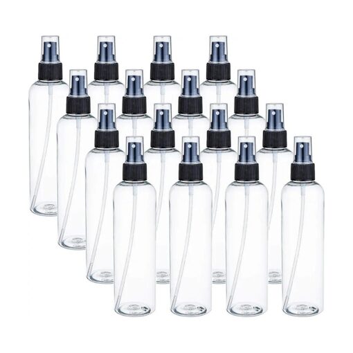 Bekith 16 Pack 8 oz Plastic Spray Bottles, Clear Empty Fine Mist Sprayer Bottles with Pump Spray Cap for Essential Oils, Travel, Perfumes