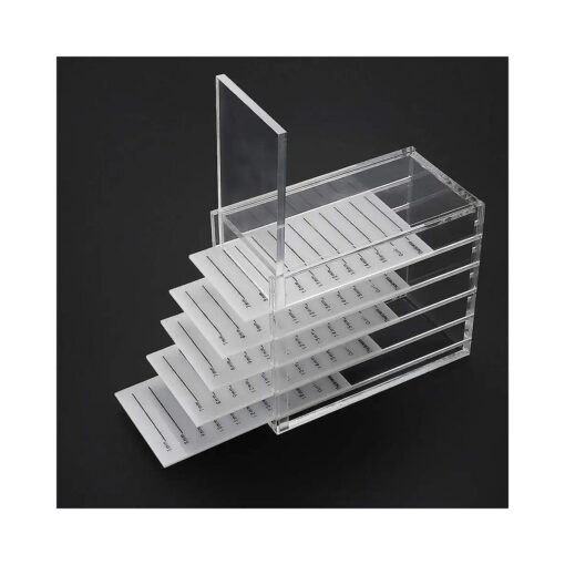 Sonew Acrylic Cosmetic Storage Makeup Organizer Clear Eyelash Storage Box Eyelashes Glue Pallet Holders 5 Layers Grafting Eyelash Extension Tool