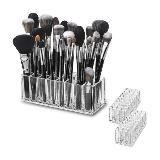 byAlegory Acrylic Makeup Beauty Brush Organizer | 24 Space Cosmetic Storage ( CLEAR )