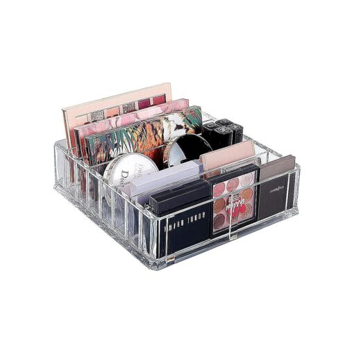 Eyeshadow Palette Organizer, Acrylic Makeup Holder for Vanity, Drawer, Cosmetics Pallets Countertop Clear Storage ( 8 Spaces )