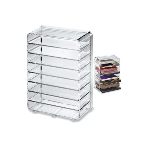 byAlegory Acrylic Eyeshadow Makeup Palette Organizer ( Small Sized Palettes ) | 8 Space Cosmetic Storage ( CLEAR )