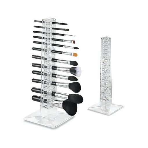 byAlegory Acrylic Makeup Beauty Brush Organizer & Drying Stand | 12 Space Cosmetic Storage ( Clear )