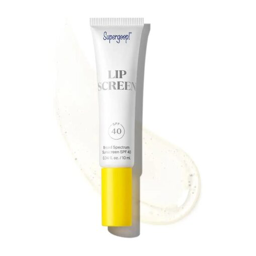 Supergoop ! Lipscreen Shine SPF 40, 0.34 fl oz - Water-Resistant Clear Lip Gloss - Broad Spectrum SPF Lip Balm with Grape Seed Extract, Sunflower Seed Oil & Kelp Extract - Non-Sticky Formula