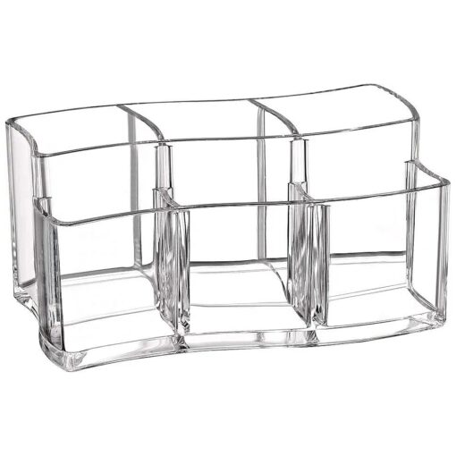 Tbestmax 6 Slot Acrylic Makeup Brushes Holder Organizer, Clear Eyebrow Pen Container Cosmetics Storage