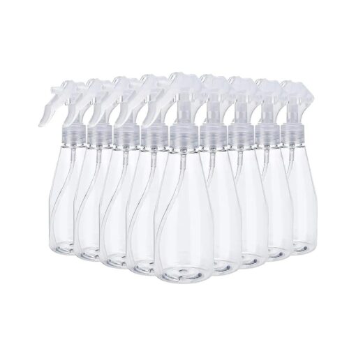 Suwimut 9 Pieces Plastic Spray Bottle, 200ml Clear Misting Spray Bottle for Hair, Water, Plant, Refillable Empty Fine Mist Sprayer for Travel, Cleaning Solutions, Gardening, Skin Care