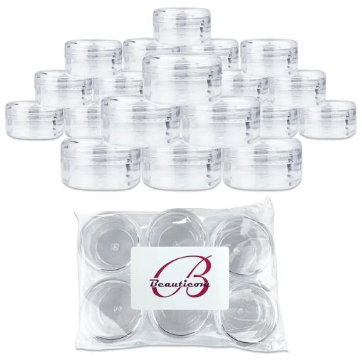 ( Quantity : 24 Pieces ) Beauticom 15G/15ML ( 0.5oz ) Round Clear Jars with Screw Cap Lid for Lotion, Creams, Toners, Lip Balms, Makeup Samples - BPA Free