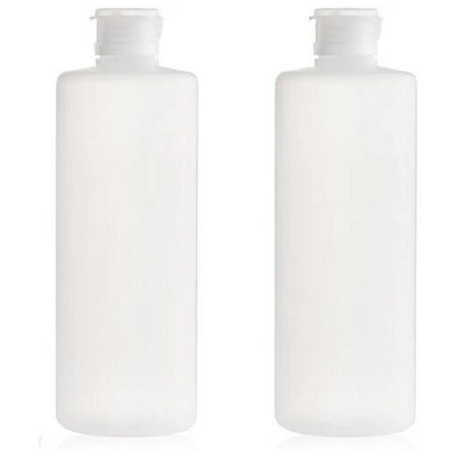 2PCS Empty Refillable Plastic Clear Soft Tube Squeeze Bottle Jars With Flip Cover Cosmetic Makeup Packing Storage Holder Containers for Toner Lotion Shower Gel Cleaser Shampoo ( 400ml/13.3oz )